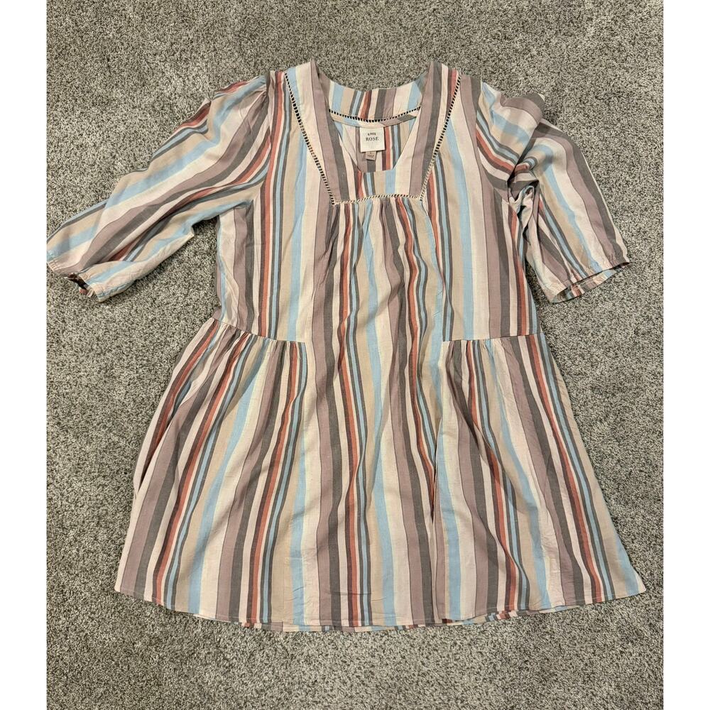 Womens Knox Rose Striped Shift Tunic Dress Sz L